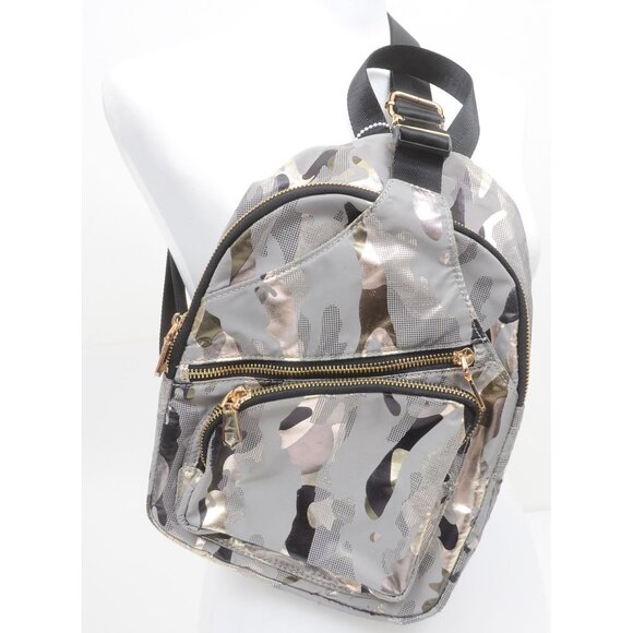 Sol & Selene On The Go Sling Backpack Silver Metallic Camo Daypack Purse - Picture 1 of 7